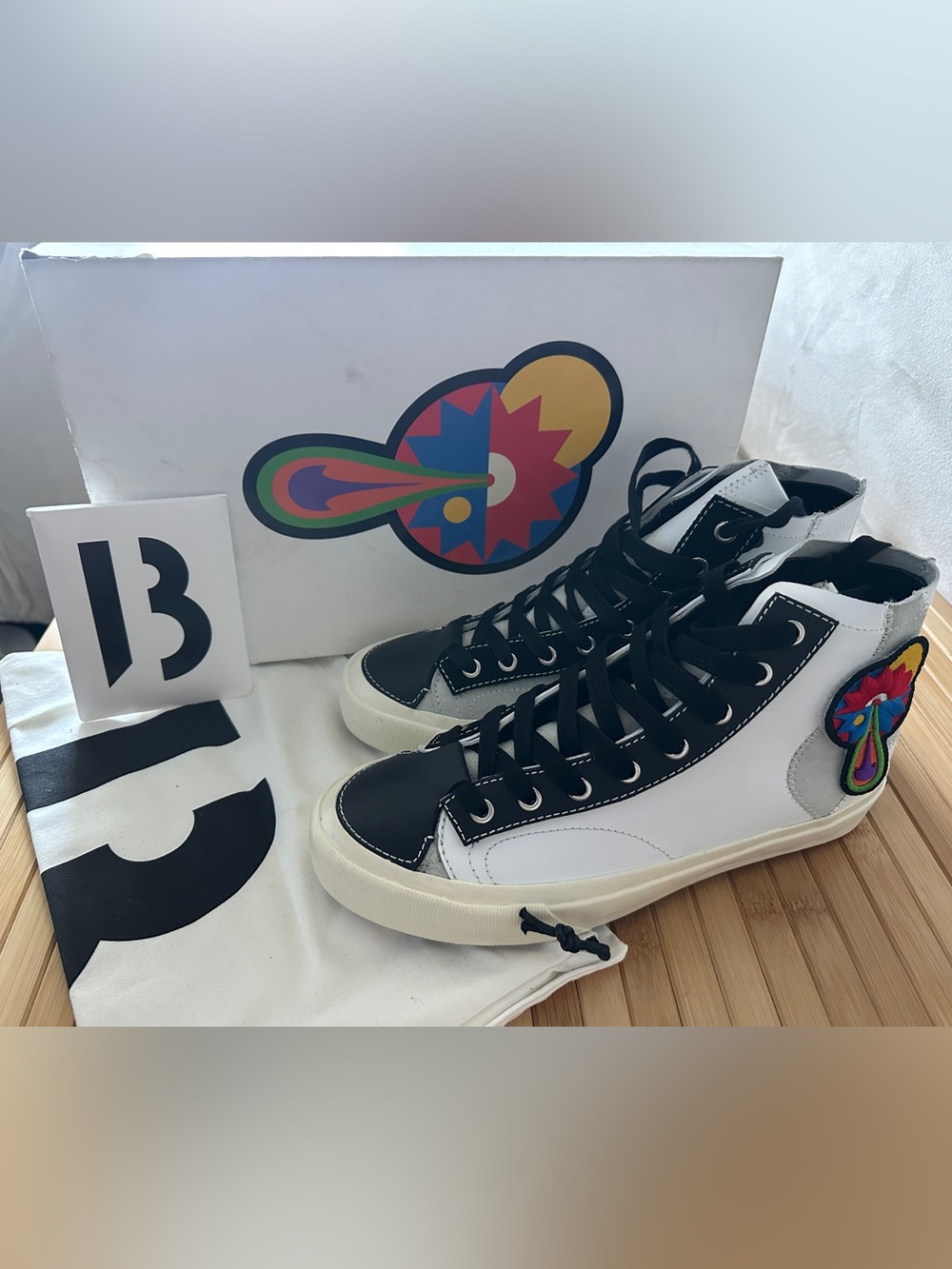 Byredo Black and White High-Top Men’s Sneakers